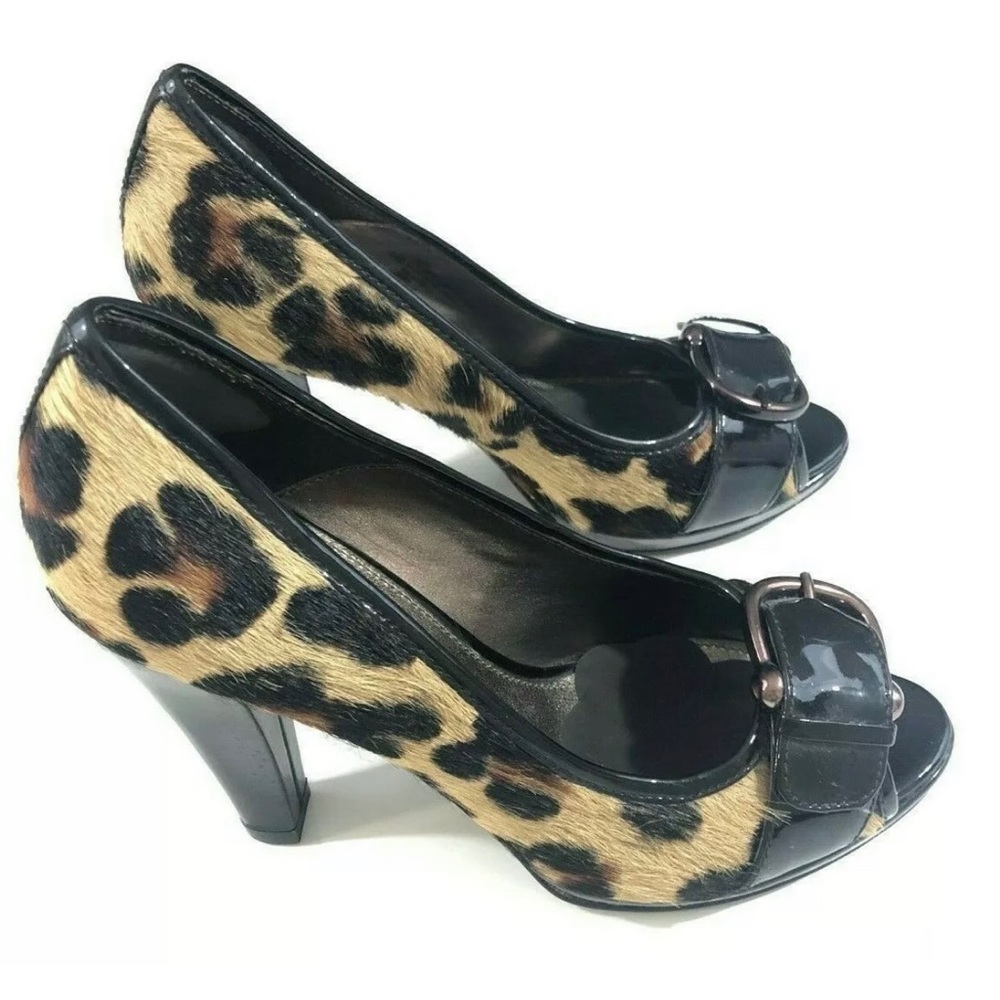 Isola Rouge Leopard Print Peep Toe Women’s Shoes